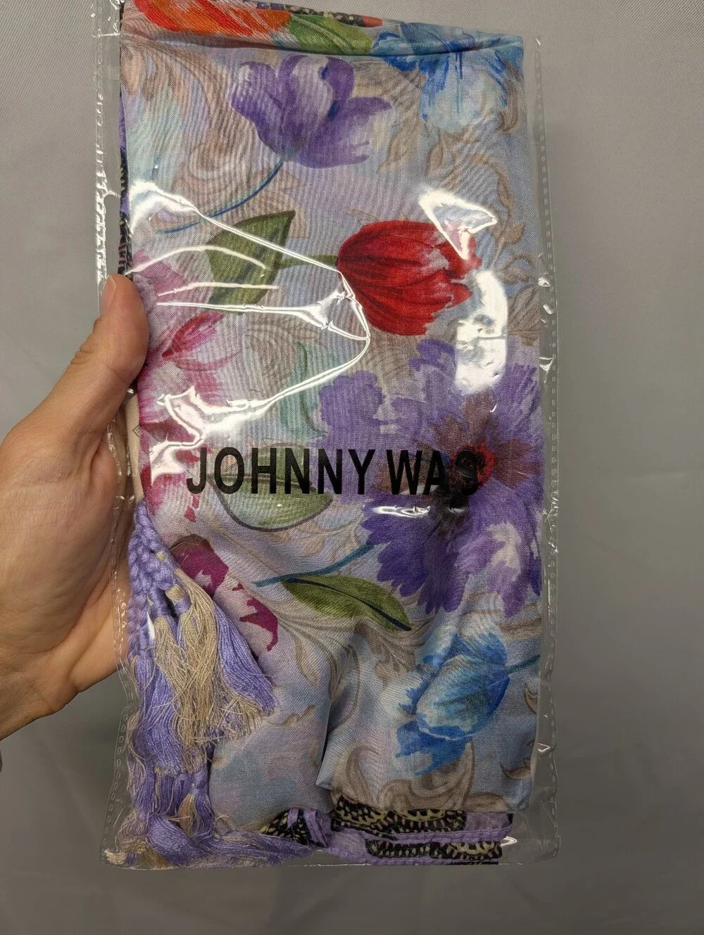 Johnny Was Floral Silk Satin Scarf Wrap - Deco Multicolor NWT
